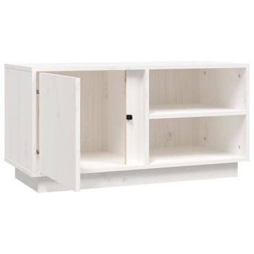 vidaXL Έπιπλο Τηλεόρασης Λευκό 80x35x40,5cm από Μασίφ Ξύλο Πεύκου