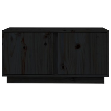vidaXL Έπιπλο Τηλεόρασης Μαύρο 80x35x40,5cm από Μασίφ Ξύλο Πεύκου