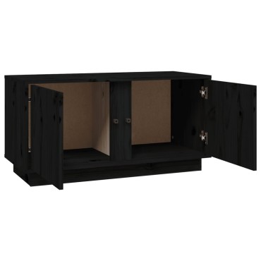 vidaXL Έπιπλο Τηλεόρασης Μαύρο 80x35x40,5cm από Μασίφ Ξύλο Πεύκου