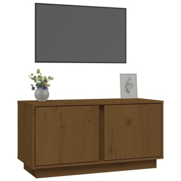 vidaXL Έπιπλο Τηλεόρασης Καφέ Μελί 80x35x40,5cm από Μασίφ Ξύλο Πεύκου