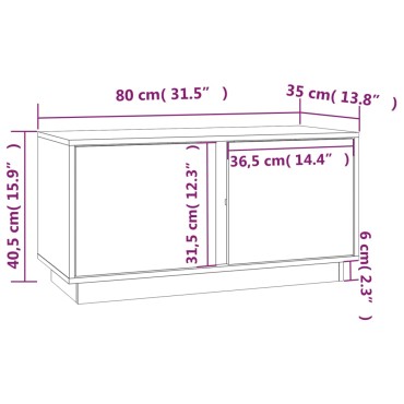 vidaXL Έπιπλο Τηλεόρασης Καφέ Μελί 80x35x40,5cm από Μασίφ Ξύλο Πεύκου