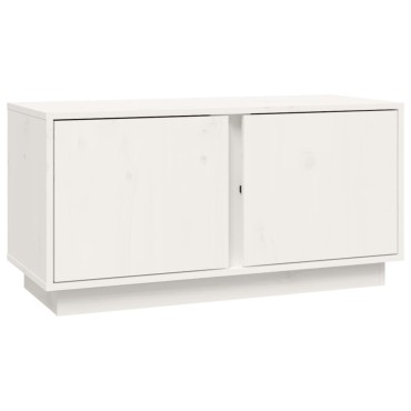 vidaXL Έπιπλο Τηλεόρασης Λευκό 80x35x40,5cm από Μασίφ Ξύλο Πεύκου