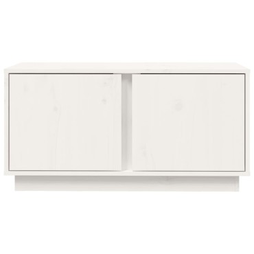 vidaXL Έπιπλο Τηλεόρασης Λευκό 80x35x40,5cm από Μασίφ Ξύλο Πεύκου