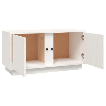 vidaXL Έπιπλο Τηλεόρασης Λευκό 80x35x40,5cm από Μασίφ Ξύλο Πεύκου