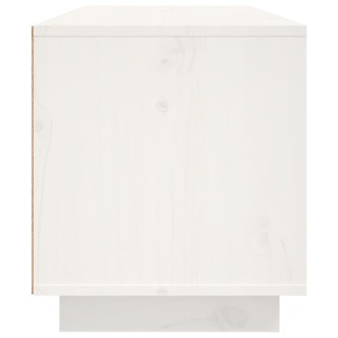 vidaXL Έπιπλο Τηλεόρασης Λευκό 80x35x40,5cm από Μασίφ Ξύλο Πεύκου