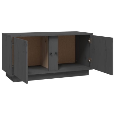 vidaXL Έπιπλο Τηλεόρασης Γκρι 80x35x40,5cm από Μασίφ Ξύλο Πεύκου