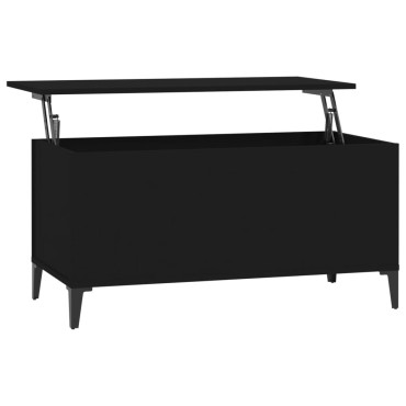 vidaXL Τραπεζάκι Σαλονιού Μαύρο 90x44,5x45cm Επεξεργασμένο Ξύλο 1 τεμ.