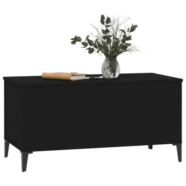 vidaXL Τραπεζάκι Σαλονιού Μαύρο 90x44,5x45cm Επεξεργασμένο Ξύλο 1 τεμ.
