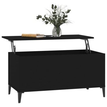 vidaXL Τραπεζάκι Σαλονιού Μαύρο 90x44,5x45cm Επεξεργασμένο Ξύλο 1 τεμ.