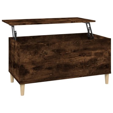 vidaXL Τραπεζάκι Σαλονιού Καπνιστή Δρυς 90x44,5x45cm Επεξ. Ξύλο 1 τεμ.