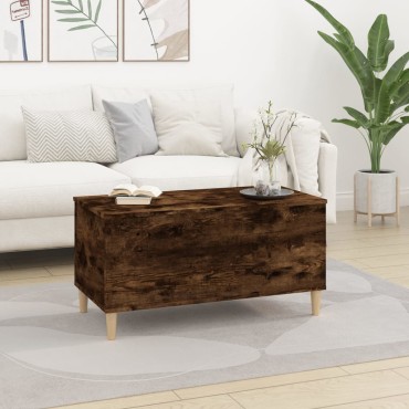 vidaXL Τραπεζάκι Σαλονιού Καπνιστή Δρυς 90x44,5x45cm Επεξ. Ξύλο 1 τεμ.