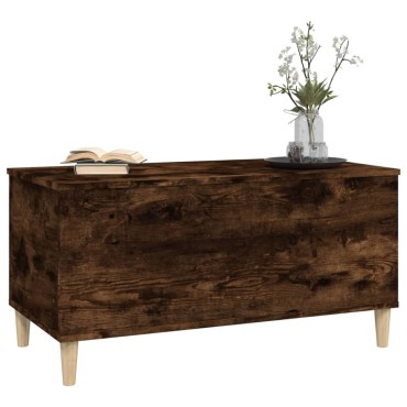 vidaXL Τραπεζάκι Σαλονιού Καπνιστή Δρυς 90x44,5x45cm Επεξ. Ξύλο 1 τεμ.