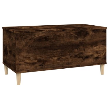 vidaXL Τραπεζάκι Σαλονιού Καπνιστή Δρυς 90x44,5x45cm Επεξ. Ξύλο 1 τεμ.