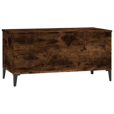 vidaXL Τραπεζάκι Σαλονιού Καπνιστή Δρυς 90x44,5x45cm Επεξ. Ξύλο 1 τεμ.