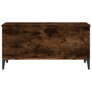 vidaXL Τραπεζάκι Σαλονιού Καπνιστή Δρυς 90x44,5x45cm Επεξ. Ξύλο 1 τεμ.