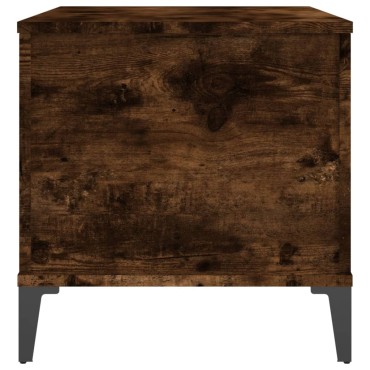 vidaXL Τραπεζάκι Σαλονιού Καπνιστή Δρυς 90x44,5x45cm Επεξ. Ξύλο 1 τεμ.