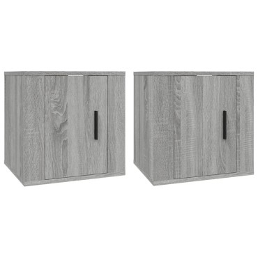 vidaXL Έπιπλα Τηλεόρασης Επιτοίχια 2 τεμ. Γκρι Sonoma 40x34,5x40cm