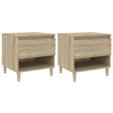 vidaXL Κομοδίνα 2 τεμ. Sonoma Δρυς 50x46x50cm από Επεξεργασμένο Ξύλο