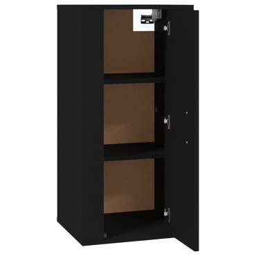 vidaXL Έπιπλο Τηλεόρασης Επιτοίχιο Μαύρο 40x34,5x80cm
