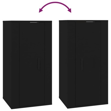 vidaXL Έπιπλο Τηλεόρασης Επιτοίχιο Μαύρο 40x34,5x80cm