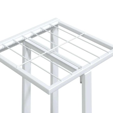 vidaXL Βάση Λουλουδιών 5 Επιπέδων με Ρόδες 83x25x103,5 εκ Λευκή Σίδερο