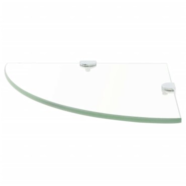 vidaXL Ράφια Γωνία 2 τεμ. Διάφανα 35x35cm Γυάλινα + Στηρίγματα Χρωμίου