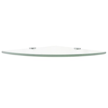 vidaXL Ράφια Γωνία 2 τεμ. Διάφανα 35x35cm Γυάλινα + Στηρίγματα Χρωμίου