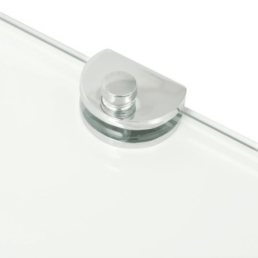 vidaXL Ράφια Γωνία 2 τεμ. Διάφανα 35x35cm Γυάλινα + Στηρίγματα Χρωμίου