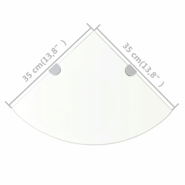 vidaXL Ράφια Γωνία 2 τεμ. Διάφανα 35x35cm Γυάλινα + Στηρίγματα Χρωμίου