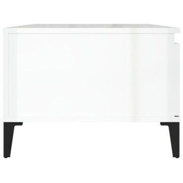 vidaXL Τραπεζάκι Σαλονιού Γυαλ. Λευκό 90x50x36,5cm Επεξεργ. Ξύλο 1 τεμ.