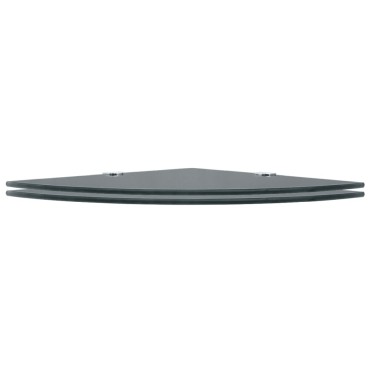 vidaXL Ράφια Γωνία 2 τεμ. Μαύρα 25x25cm Γυάλινα + Στηρίγματα Χρωμίου