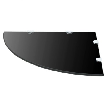 vidaXL Ράφια Γωνία 2 τεμ. Μαύρα 45x45cm Γυάλινα + Στηρίγματα Χρωμίου