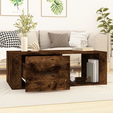 vidaXL Τραπεζάκι Σαλονιού Καπνιστή Δρυς 100x50,5x35cm Επεξεργασμ. Ξύλο 1 τεμ.