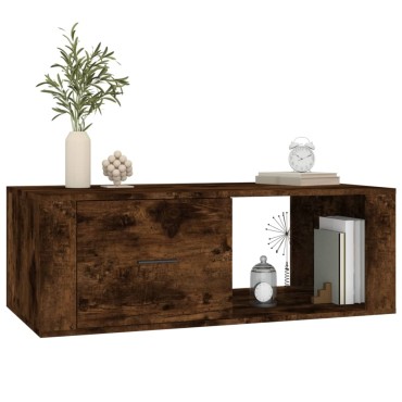 vidaXL Τραπεζάκι Σαλονιού Καπνιστή Δρυς 100x50,5x35cm Επεξεργασμ. Ξύλο 1 τεμ.