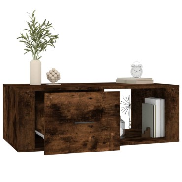 vidaXL Τραπεζάκι Σαλονιού Καπνιστή Δρυς 100x50,5x35cm Επεξεργασμ. Ξύλο 1 τεμ.