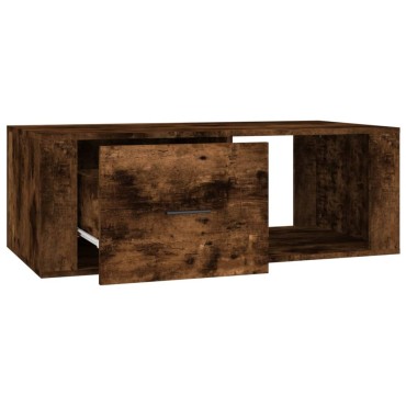 vidaXL Τραπεζάκι Σαλονιού Καπνιστή Δρυς 100x50,5x35cm Επεξεργασμ. Ξύλο 1 τεμ.