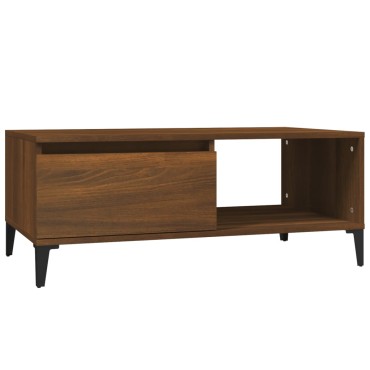 vidaXL Τραπεζάκι Σαλονιού Καφέ Δρυς 90x50x36,5cm Επεξεργασμ. Ξύλο 1 τεμ.