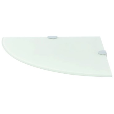 vidaXL Ράφια Γωνία 2 τεμ. Λευκά 35x35cm Γυάλινα + Στηρίγματα Χρωμίου