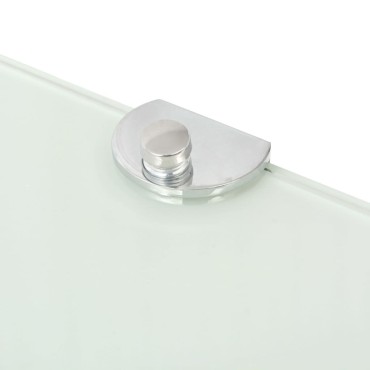 vidaXL Ράφια Γωνία 2 τεμ. Λευκά 35x35cm Γυάλινα + Στηρίγματα Χρωμίου