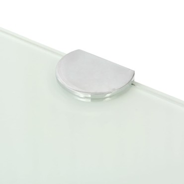 vidaXL Ράφια Γωνία 2 τεμ. Λευκά 35x35cm Γυάλινα + Στηρίγματα Χρωμίου