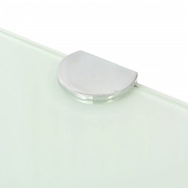 vidaXL Ράφια Γωνία 2 τεμ. Λευκά 45x45cm Γυάλινα + Στηρίγματα Χρωμίου