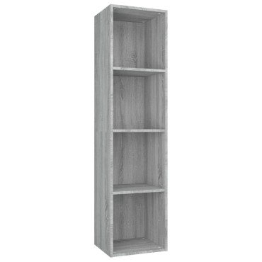 vidaXL Βιβλιοθήκη/Έπιπλο Τηλεόρασης Γκρι Sonoma 36x30x143cm Επεξ. Ξύλο 1 τεμ.