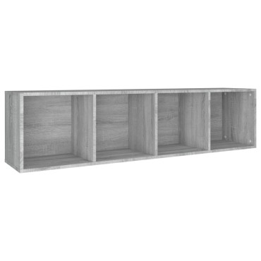 vidaXL Βιβλιοθήκη/Έπιπλο Τηλεόρασης Γκρι Sonoma 36x30x143cm Επεξ. Ξύλο 1 τεμ.