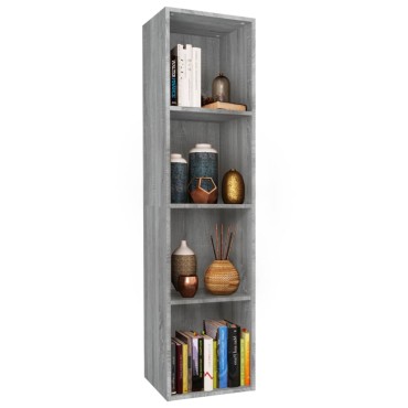 vidaXL Βιβλιοθήκη/Έπιπλο Τηλεόρασης Γκρι Sonoma 36x30x143cm Επεξ. Ξύλο 1 τεμ.