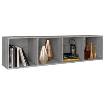 vidaXL Βιβλιοθήκη/Έπιπλο Τηλεόρασης Γκρι Sonoma 36x30x143cm Επεξ. Ξύλο 1 τεμ.
