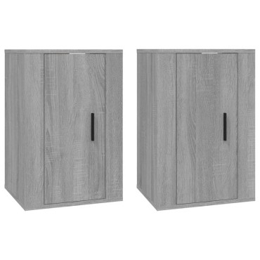 vidaXL Έπιπλα Τηλεόρασης Επιτοίχια 2 τεμ. Γκρι Sonoma 40x34,5x60cm