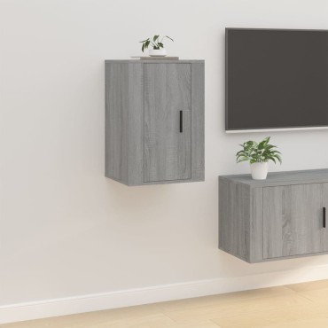 vidaXL Έπιπλα Τηλεόρασης Επιτοίχια 2 τεμ. Γκρι Sonoma 40x34,5x60cm