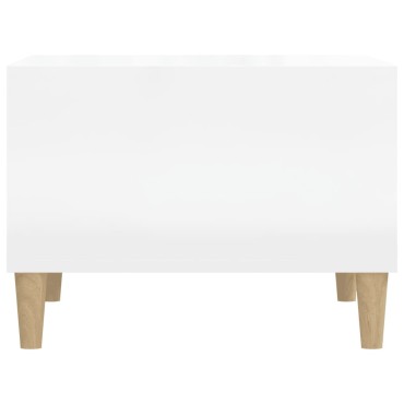 vidaXL Τραπεζάκι Σαλονιού Γυαλ. Λευκό 60x50x36,5cm Επεξεργ. Ξύλο 1 τεμ.