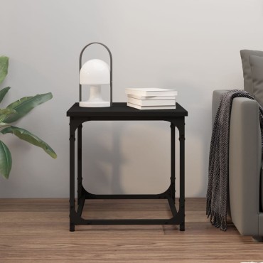 vidaXL Βοηθητικό Τραπέζι Μαύρο 40x40x40cm από Επεξεργασμένο Ξύλο