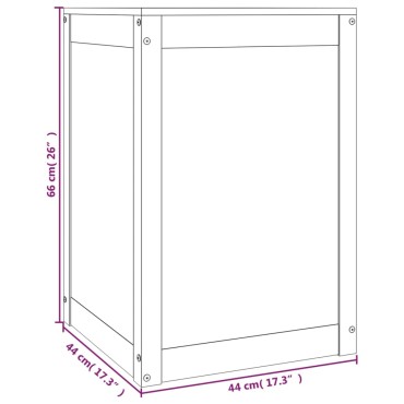 vidaXL Καλάθι Ρούχων Γκρι 44x44x66 εκ. από Μασίφ Ξύλο Πεύκου